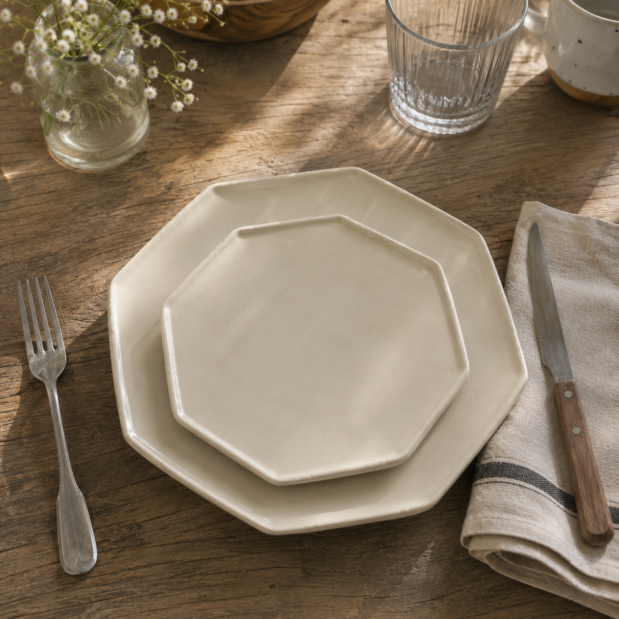 Assiette octogonale (plusieurs tailles)