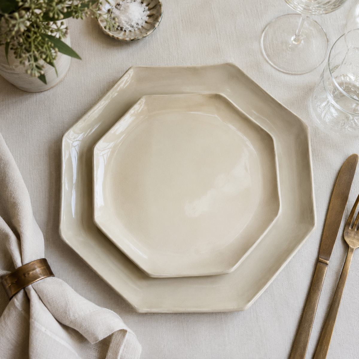 Assiette octogonale (plusieurs tailles)