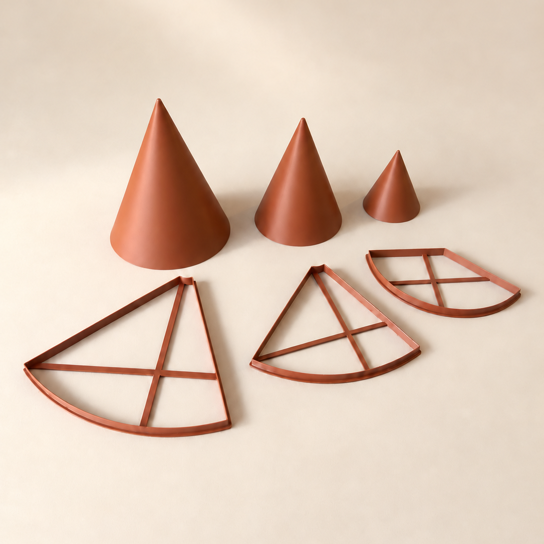 Pack 3 sapins cônes - 12cm + 20cm + 25 cm (Hauteur)