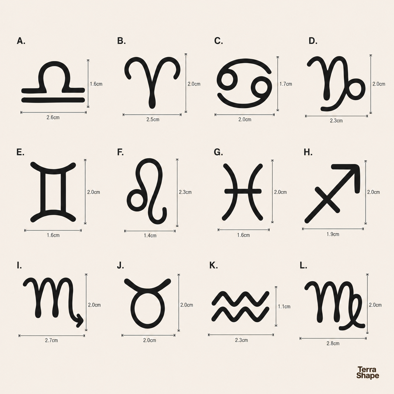 Tampons Signes du zodiac
